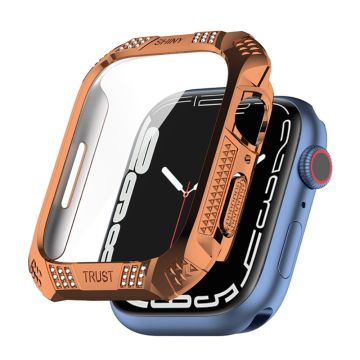 Apple Watch (41mm) rhinestone protective cover with tempered glass - Rose Gold