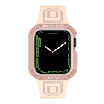 Apple Watch (41 mm) klockarmband + fodral i kontrastfärg - Rosa / Roséguld