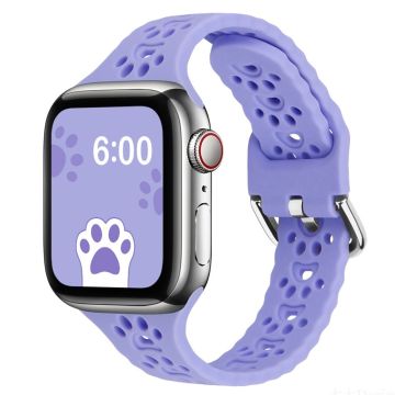 Apple Watch (41 mm) klockarmband i silikon med söt katt-tass - Lila