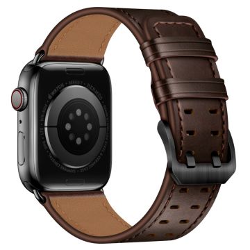 Apple Watch (41mm) klockarmband i äkta läder - Mörkbrun