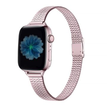 Apple Watch (41 mm) klockarmband i rostfritt stål - Rosa Ros