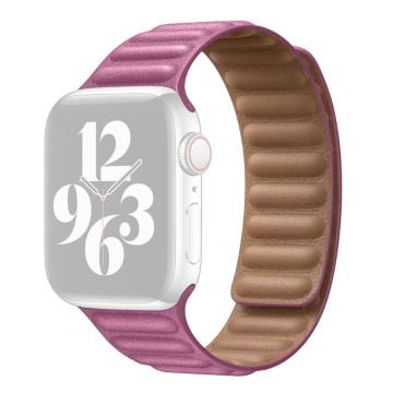 Klockarmband i äkta läder för Apple Watch Series 8 (41mm) - Rosa Ros