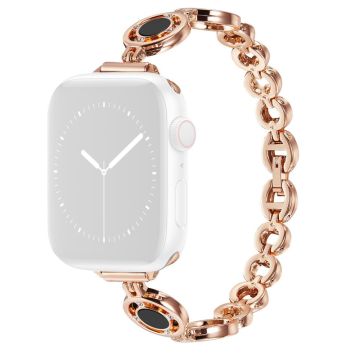 Apple Watch (41 mm) klockarmband med strassdekor - Roséguld / Svart