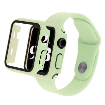 Apple Watch Series 8 (41mm) klockarmband och fodral i silikon med härdat glas - Ljusgrön