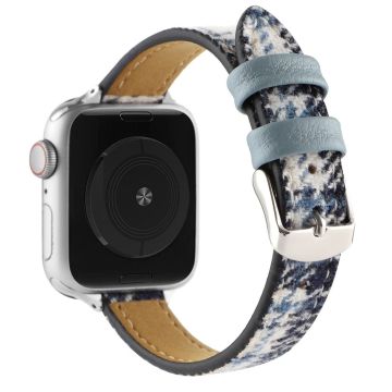 Apple Watch Series 8 (41mm) läder med plyscharmband - Vit / Blå