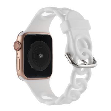 Apple Watch Serie 8 (41 mm) silikonarmband i munkform med ihålig form - Vit