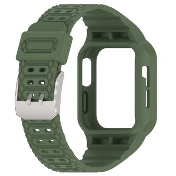 Apple Watch Series 8 (41mm) integrerat armband med fodral - Mörkgrön