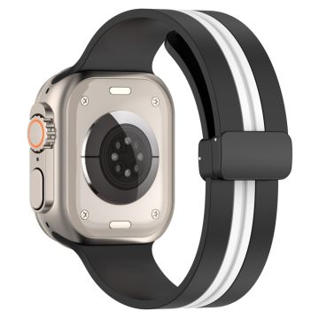 Apple Watch Series 8 (41 mm) armband i tvåfärgad silikon - Svart / Vit