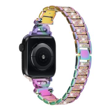 Apple Watch Series 8 (41 mm) armband i rostfritt stål med strassdekor - Flerfärgad