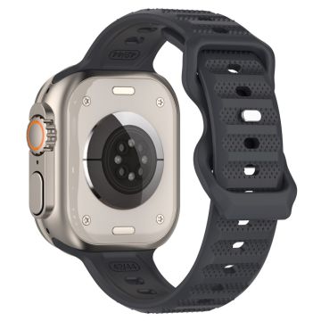 Apple Watch Series 8 (41mm) silikonarmband med prickig yta - Mörkgrå