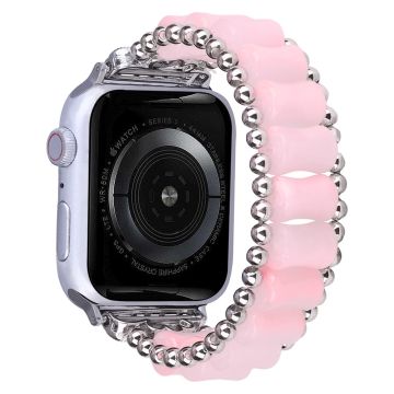 Apple Watch Series 8 (41 mm) bambuarmband i harts - Silver / Rosa