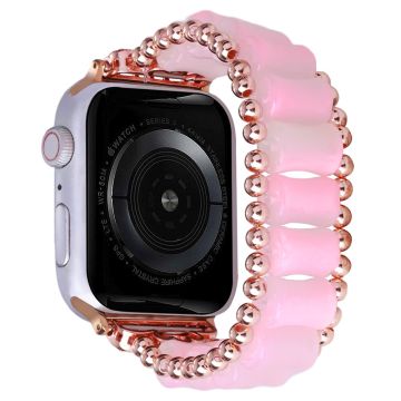 Apple Watch Series 8 (41 mm) bambuarmband i harts - Roséguld / Rosa