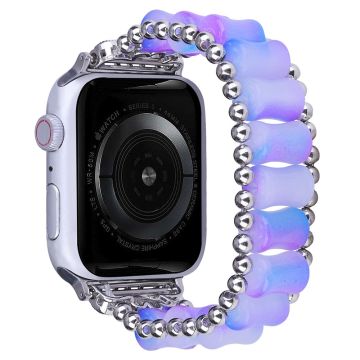 Apple Watch Series 8 (41 mm) bambuarmband i harts - Lila Blå