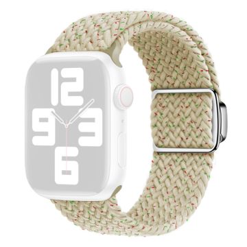 Apple Watch Series 9 41 mm flätat nylonarmband - Stjärnljus Färg Prickar