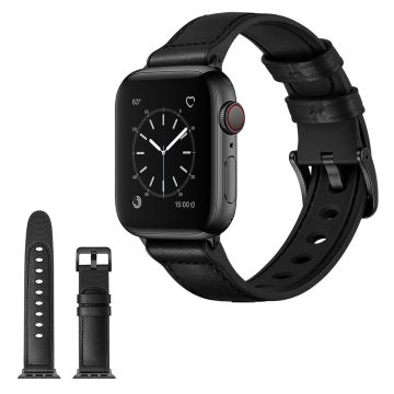 Apple Watch Series 5 / 4 40mm unique genuine leather watch band - Black