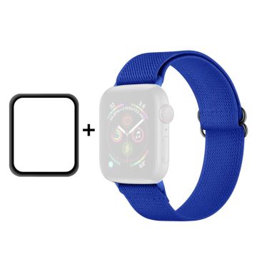 ENKAY Apple Watch 40mm elastiskt klockarmband + skärmskydd - Blå