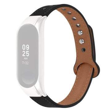 Samsung Galaxy Fit e klockarmband i konstläder med silverfärgat hölje - Svart