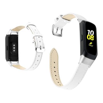 Samsung Galaxy Fit genuine leather watch band - White