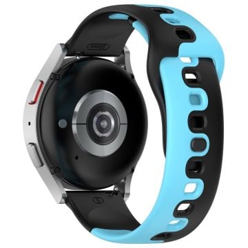 20mm Universal dual color silicone strap - Black / Blue