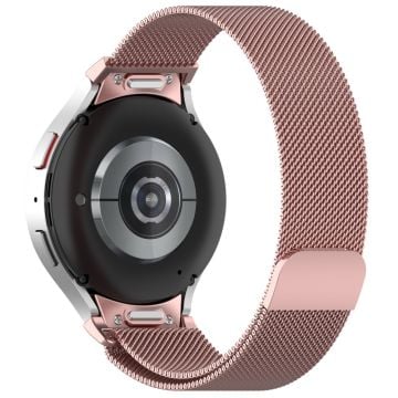 Samsung Galaxy Watch 6 / 5 / 4 milanese armband i rostfritt stål - Rosa Ros