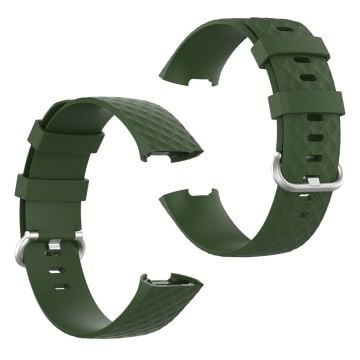 Fitbit Charge 3 / 4 hållbar klockarmband - army grön