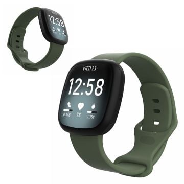 Fitbit Versa 3 / Sense silikon klockarmband - Dark grön Size: L