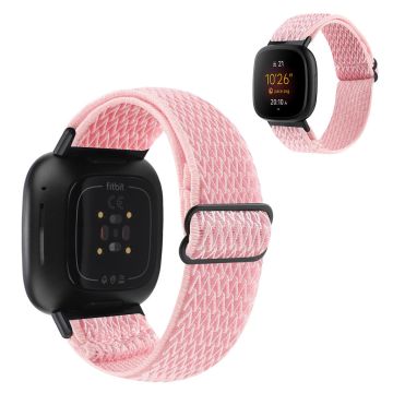 Fitbit Sense / Versa 3 nylon wave pattern watch strap - Pink