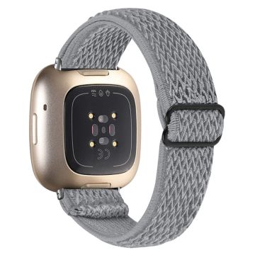 Fitbit Sense / Versa 3 elastiskt klockarmband med justerbart spänne - Grå