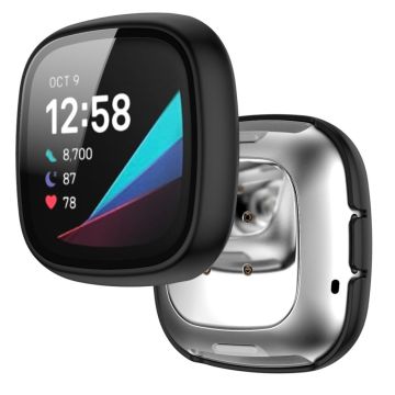 Fitbit Sense / Versa 3 matte hard cover with tempered glass - Black