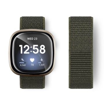 Fitbit Sense / Versa 3 nylonrem - Militärgrön