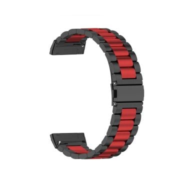 Fitbit Sense 2 / Versa 4 / 3 klockarmband i rostfritt stål - Svart / Röd