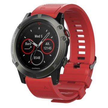 26mm Garmin Fenix 5X / 5X Plus / Fenix 3 / 3 HR silicone watch band - Red