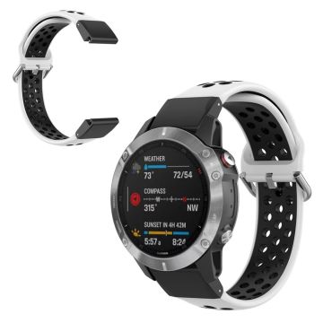 Bi-color Watch band for Garmin Fenix watch - White / Black