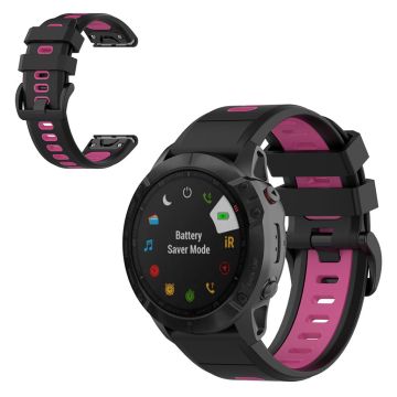 Garmin Fenix 6X / 5X bi-color silicone watch band - Black / Rose