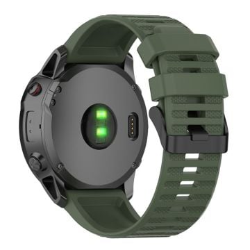 26 mm klockarmband i andningsbart silikon för Garmin-klocka - Militärgrön