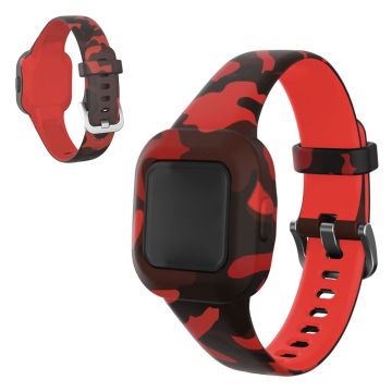 Garmin Vivofit Jr 3 pattern in silicone watch band - Camouflage Red