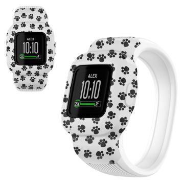 Garmin Vivofit Jr 3 pattern silicone watch strap - Paw Print / Size: S