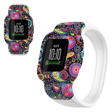 Garmin Vivofit Jr 3 pattern silicone watch strap - Colorful Flower / Size: S