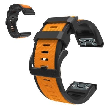 22 mm dubbelfärgat klockarmband för Garmin-klocka - Orange / Svart