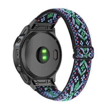 Elastic nylon breathable watch strap for Garmin watch - Green