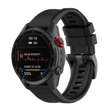 Garmin Fenix 7 / Epix Gen 2 / Descent G1 klockarmband i silikon - Svart