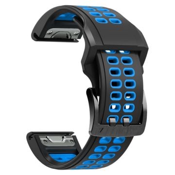 Garmin Fenix 7 / 6 / 5 klockarmband i silikon - Svart / Blå