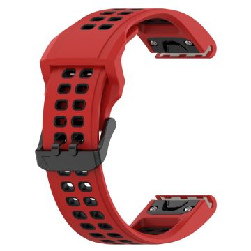 22mm dual-color watch strap for Garmin watch - Red / Black