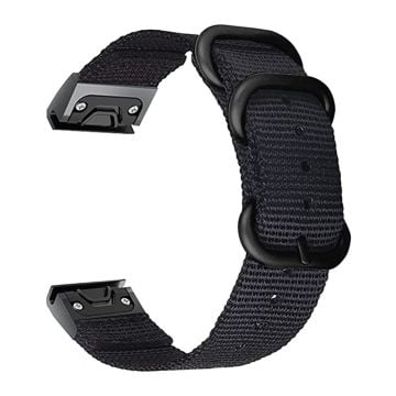 26 mm klockarmband i nylon för Garmin-klocka - Svart