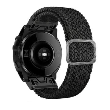 26 mm nylonarmband för Garmin- och Coros-klockor med spänne - Svart