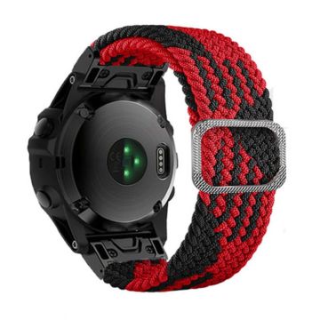 22 mm nylonarmband för Garmin-klocka med spänne - Röd / Svart