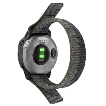 26 mm klockarmband i nylon för Garmin-klocka - Svart / Grå