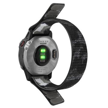 26 mm klockarmband i nylon för Garmin-klocka - Kamouflagegrått