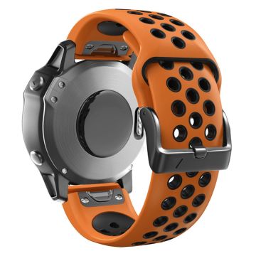 26 mm dubbelfärgat silikonarmband för Garmin- och Coros-klockor - Orange / Svart