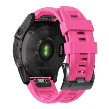 26 mm silikonarmband för Garmin-klocka med svart spänne - Rosa